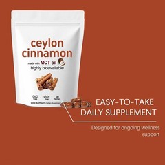 Ceylon Cinnamon 7200mg Equivalent MCT Oil Bioavailable 300 Softgels