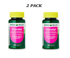 2 PK- Spring Valley Prenatal Multivitamin & Multimineral Tablets Women, 100 Ct.