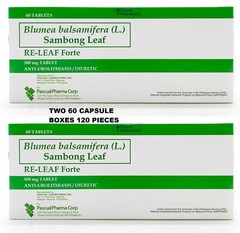 2x 60 (120) Capsule/Tablet Boxes Of Sambong Releaf 500mg Freshest Inventory