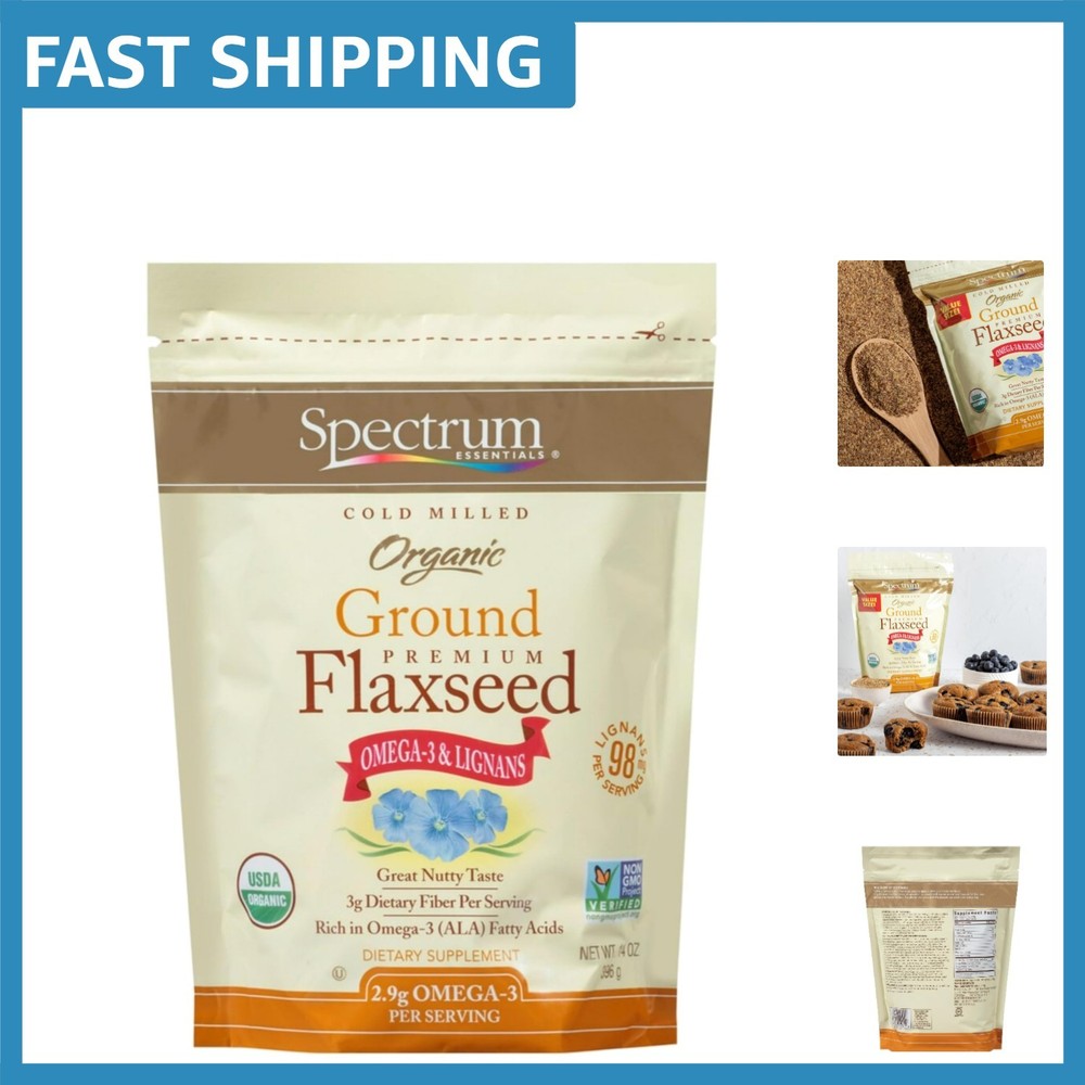 Essentials 14 oz Ground Organic Flaxseed – Nutty Flavor & Nutrient Dense