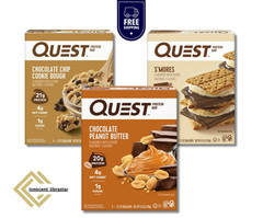 Quest Protein Bar, Verity Pack, 20g Protein, 12 Ct, 14g of Fiber 4g Net Carbs