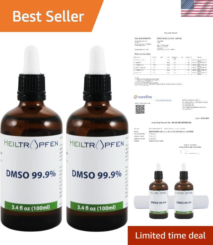 2X 3.4 Oz Dimethyl Sulfoxide – High Purity DMSO in Convenient Bottles