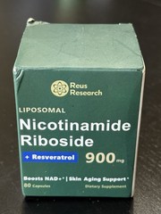 Reus Research NAD+ Liposomal Nicotinamide Riboside 900 mg – 80ct – Exp 2/2028