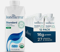 Kate Farms Standard 1.0 PLAIN Sole Source Nutrition 2 Case 24 pk Best By 6/2025