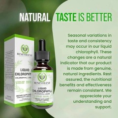 Benevolent Liquid Chlorophyll Drops 4 Month Supply Alcohol Free Detox