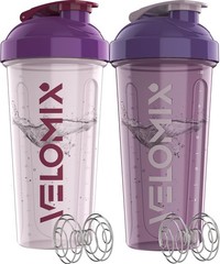 Protein Shaker Bottle 28oz 2 Pack Leak Proof Wire Whisk Gym BPA Free, Well Mixed