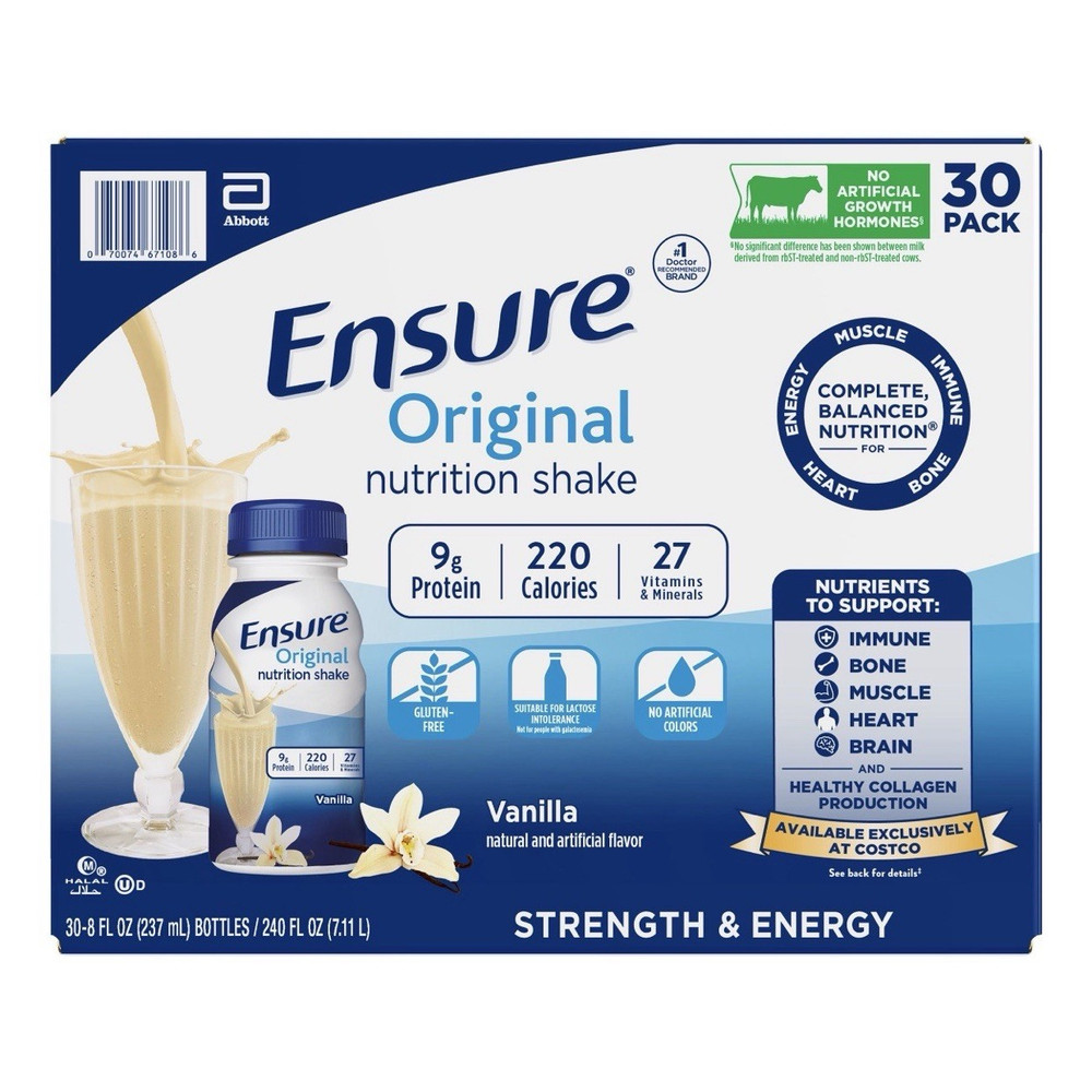 Ensure Original Nutrition Shake Vanilla Strength & Energy 30×8 fl oz Halal