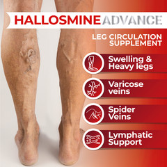 Hallosmine ADVANCE Diosmin 1000mg + FREE Cream for Veins 4 oz – 60 Capsules