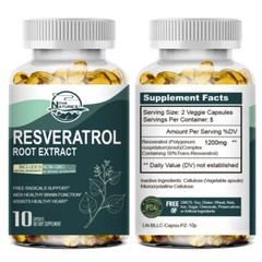 Resveratrol Capsules 1200MG Maximum Strength Anti Aging Antioxidant 10 – 120 Cap