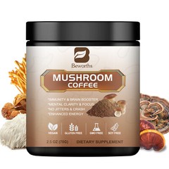 Mushroom Coffee Organic Lions Mane Reishi Chaga Immunity & Brain Booster 70g