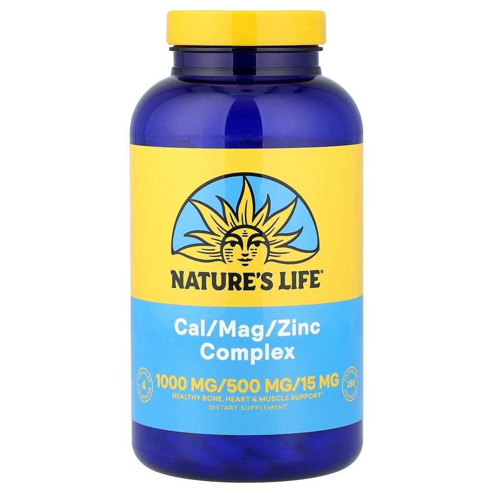 2 X Nature’s Life, Cal/Mag/Zinc Complex, 250 Capsules