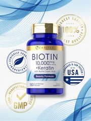 Biotin 10000 mcg | 150 Capsules | With Keratin & Alpha Lipoic Acid | by Carlyle