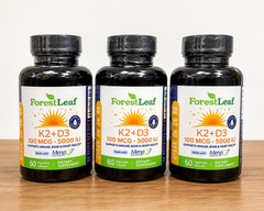 3 Forest leaf Vitamin D3 + K2 (MK7) Supplement – Menaq7 – Calcium and Vitamin D3