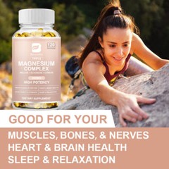 Triple Magnesium Complex 300Mg – Improves Sleep, Energy and Immune Support 120PC