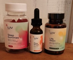 LUV Flow Drops(focus,energy,clarity)& Life NAD+(acuity,vitality)& Sleep Gummies