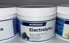 3 Sealed Blu Nutrition Electrolyte+ Supplement, 2 Pineapple + 1 Berry 160g Each