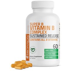 Slow Release Vitamin B Complex 60 Count Tablets B1 B2 B3 B6 Niacin Supplement