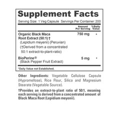 NusaPure Black Maca Root 37,500mg per Caps 200 Veggie Capsules (Non-GMO)