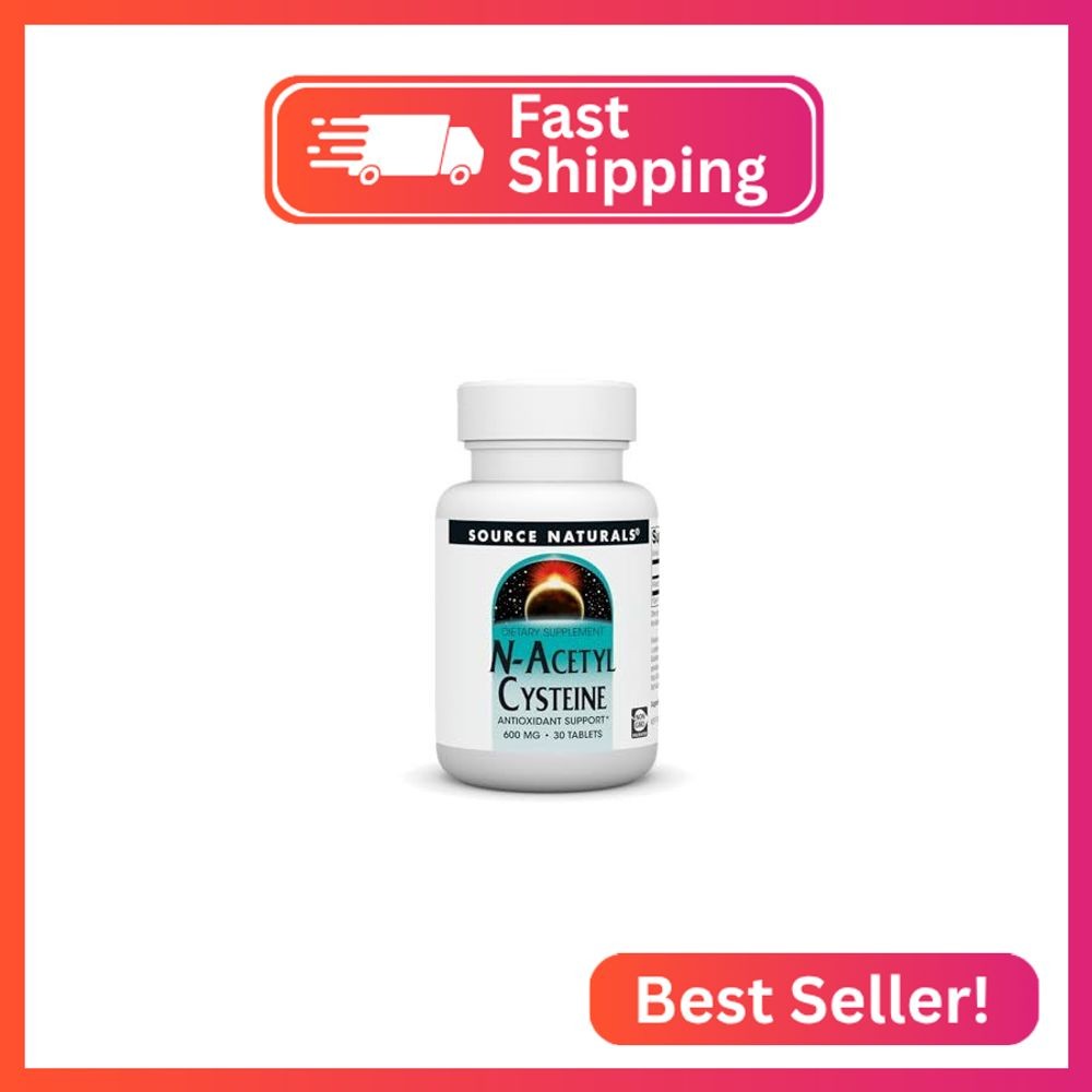 Source Naturals N-Acetyl Cysteine Antioxidant Support 600 mg Dietary Supplement