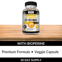 Vitamin K2 (MK7) with D3 5000 IU Supplement, BioPerine Capsules, Immune Health