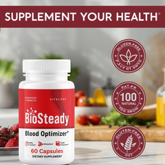 (2 Pack) BioSteady Advanced Blood Max Support Supplement Bio Steady 120 Capsules