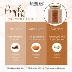 Pumpkin Pie Scented Blended Soy Candle by Just Makes Scents (8 oz) One Candle