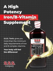 S.S.S. Tonic High Potency Iron Supplement with B1 B2 B3 Vitamins 20 fl oz