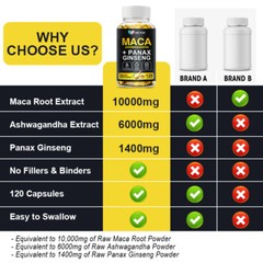 Maca Root Extract Stamina | Libido | Mood | Energy For Men & Women 120/480 Pills