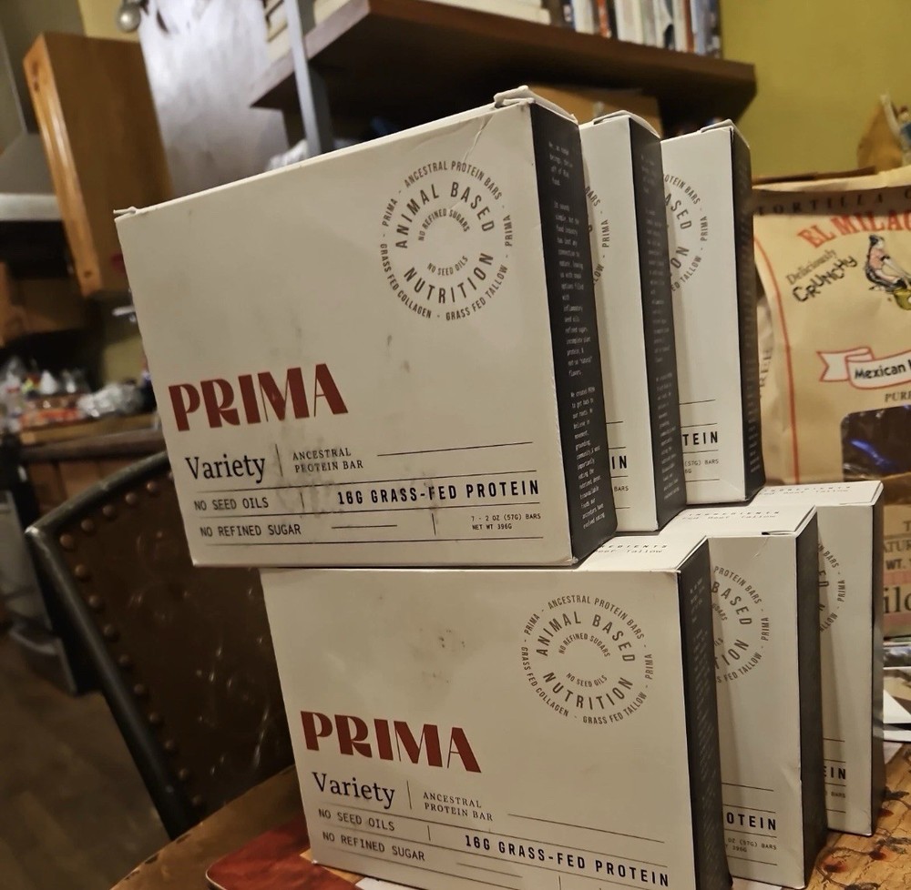 6 Boxes Prima Variety Ancestral Protein Bars Grass Fed Exp 1/15/27
