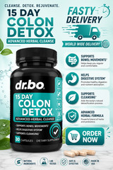 15 Day Colon Cleanser & Probiotic Supplement – Intestinal & Digestive Support