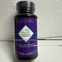 NAOMI Magnesium L-Threonate with 2000mg – New – Exp 05/27- 60 Capsules