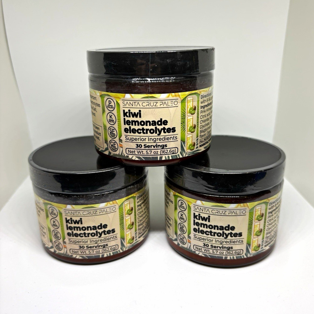 Santa Cruz Paleo Kiwi Lemonade Electrolytes Powder Non-GMO 5.7 oz Lot of 3