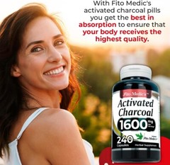 Advanced Activated high Vegan Capsules 1600mg 240 Absorbent Ultra Charcoal Absor
