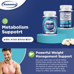 White Kidney Bean Extract 1200mg-Weight Loss, Naturally Boost Energy & Digestive