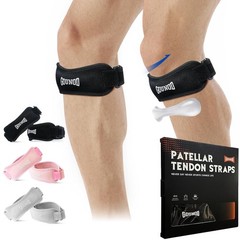 2 Pack GOUNOD Patellar Tendon Support Strap Knee Brace One Size Black NEW