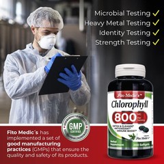 FITO MEDIC’S Lab – Chlorophyll – Pure – 800 mg per 200 Count (Pack of 2)