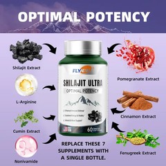 3PCS Flynew Optimal Potency | Shilajit Ultra | Adaptogen Energy Stamina Immune