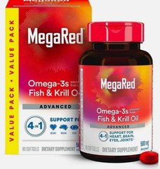 2 Pack – MegaRed Omega-3 Fish Oil + Krill Oil 500mg | 80 Softgel Each Best sale