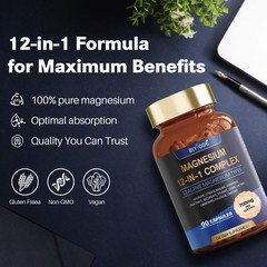 Magnesium 12 Complex 1 in 700mg – Dietary Supplement 90 Capsules