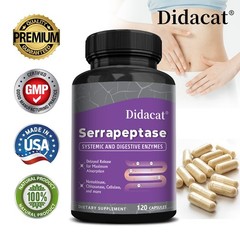 High Potency Serrapeptase 45,000 SPU Servings, Delayed Released Capsules
