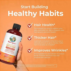 Mary Ruth’s Multivitamin + Hair Growth | 3 Pack | Peach Mango 15.22 oz brand..-+