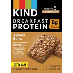 Almond Butter Protein Bars 5 Pack Gluten Free Whole Grain Snack Energy Boost New