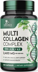Multi Collagen Pills – Hydrolyzed Peptides 120 Count (Pack of 1)