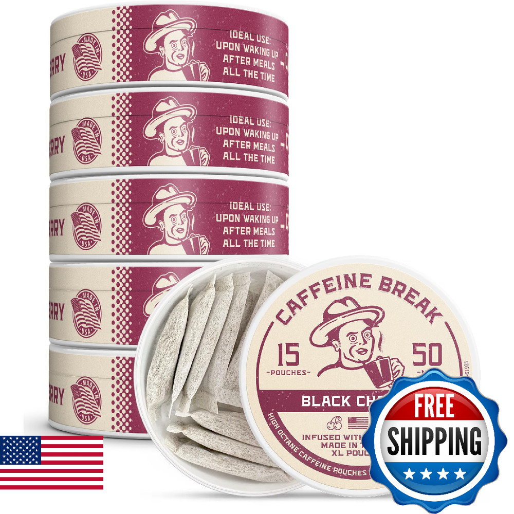 ALP Supply Co Caffeine Break Black Cherry Pouches 15 Count 50mg Smooth Flavor US