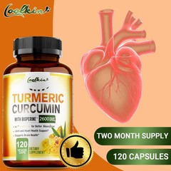 Turmeric Curcumin Highest Potency 95% 2600mg with BioPerine Black Pepper Extract