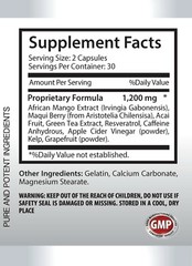 Increase Fat Oxidation – AFRICAN MANGO EXTRACT 1200mg – 1 Bottle 60 Capsules