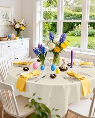 Pureegg Plastic Table Cloth Disposable 10 Pack, 84” Round Table Cloths, Part…