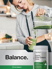 Organic Greens Supplement | 5.29 oz Powder | 18 Digestive Enzymes | by Horbäach