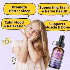 Kids Magnesium Liquid Drops-Magnesium Glycinate Liquid for Kids Supplement