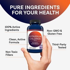 Potassium Chloride Supplement 99mg 90 Count Vegetarian – Third Party Lab Tested